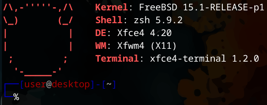 Fastfetch of my FreeBSD 15.1 install